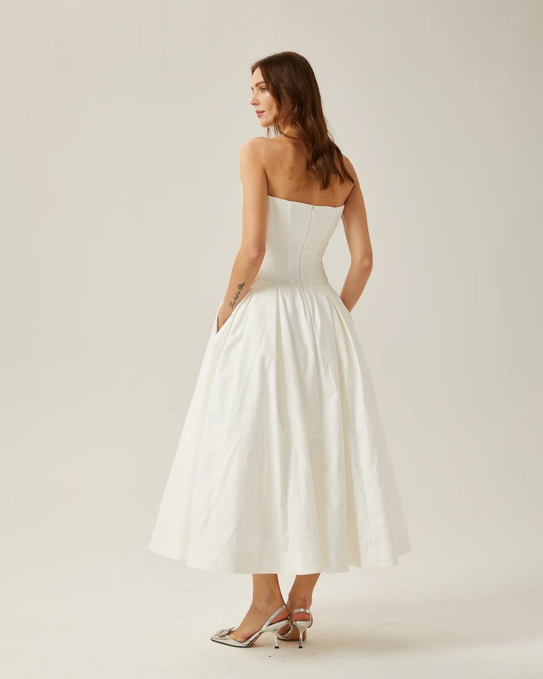 Katherine Off-Shoulder Corset Midi Dress