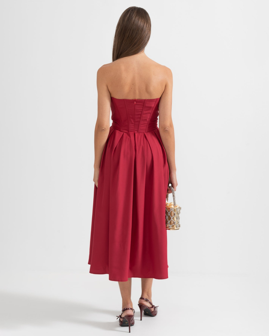 Katherine Off-Shoulder Corset Midi Dress