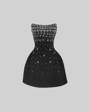 Crystal Embellishments Sleeveless Mini Dress