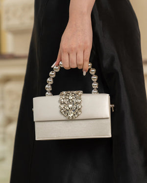 Satin Diamond Embellished Bag