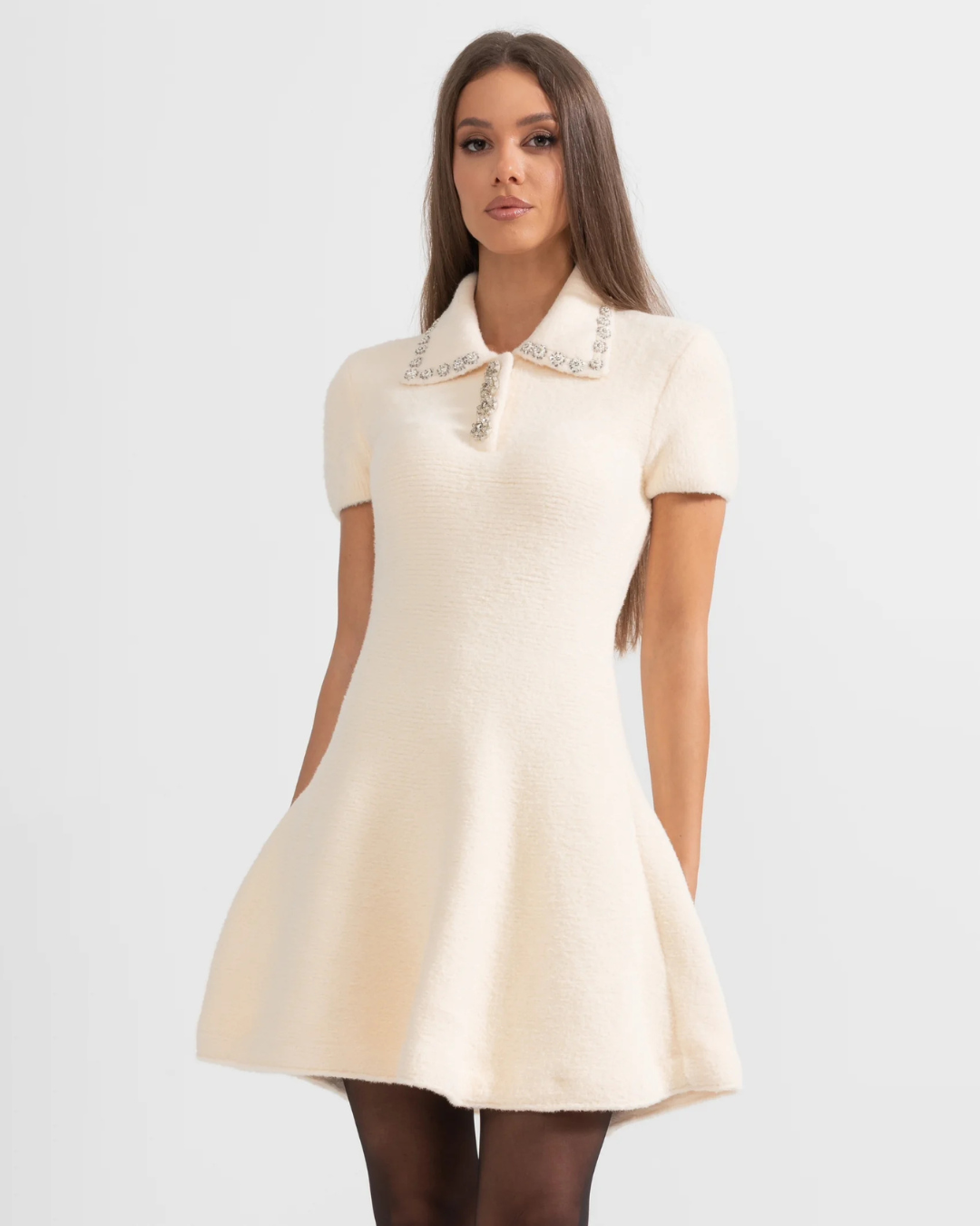 Elegant Soft Short Sleeve Mini Dress