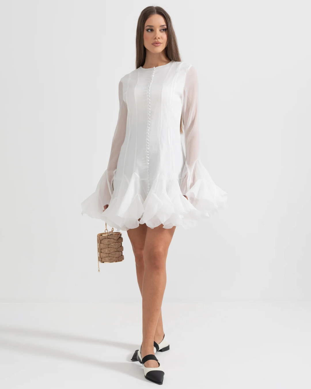 Elegant Ruffle Mini Dress