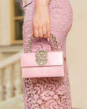 Satin Diamond Embellished Bag