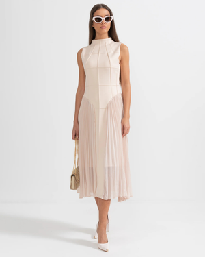 Sleeveless Knit Plies Midi Dress