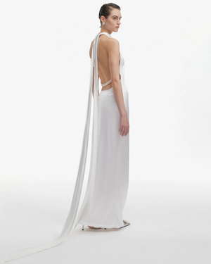 Simple White Slimming Maxi Dress