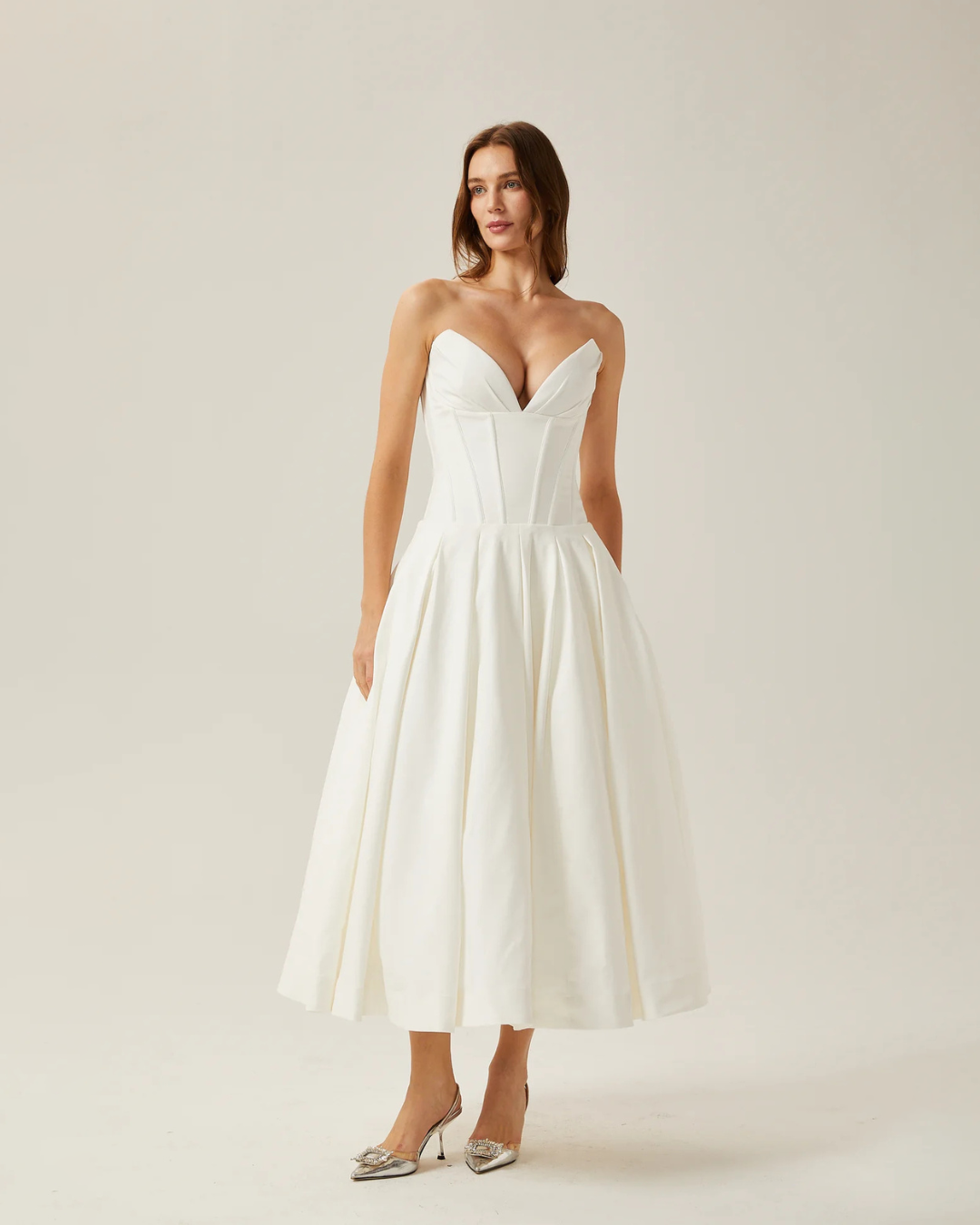 Katherine Off-Shoulder Corset Midi Dress