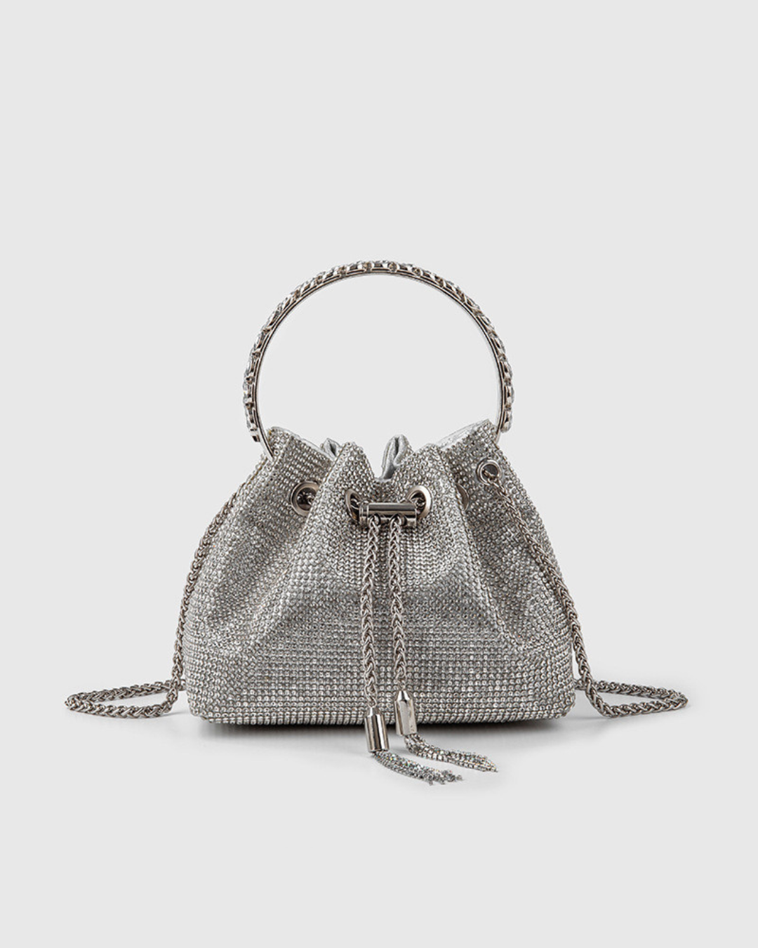 Rhinestone Drawstring Handbag