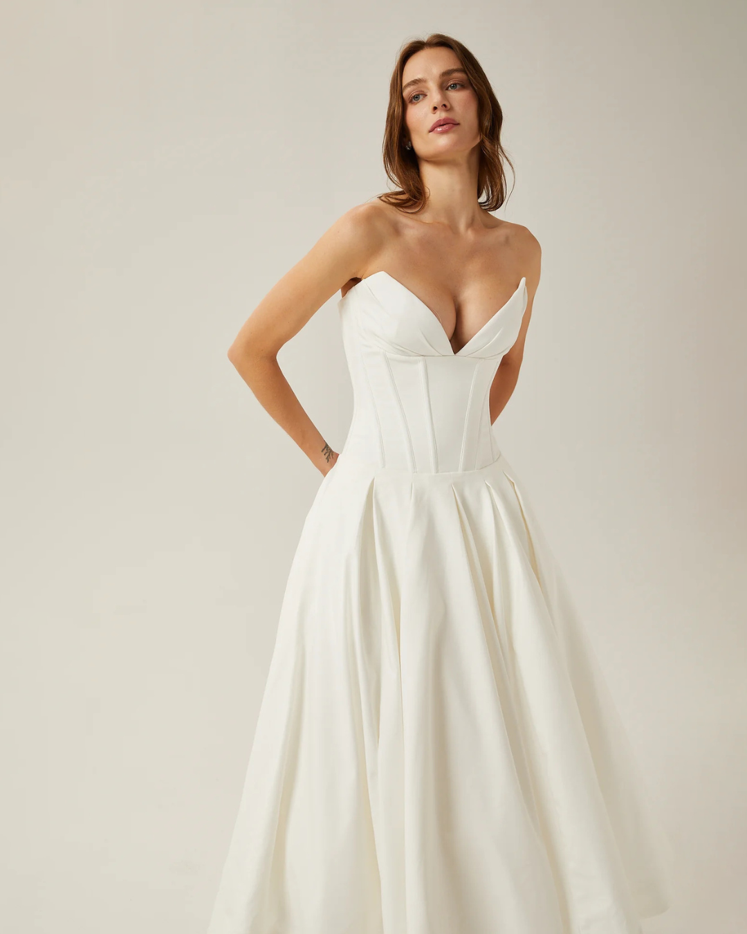 Katherine Off-Shoulder Corset Midi Dress