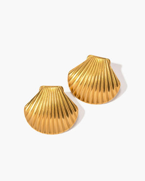 Golden Shell Stud Earrings