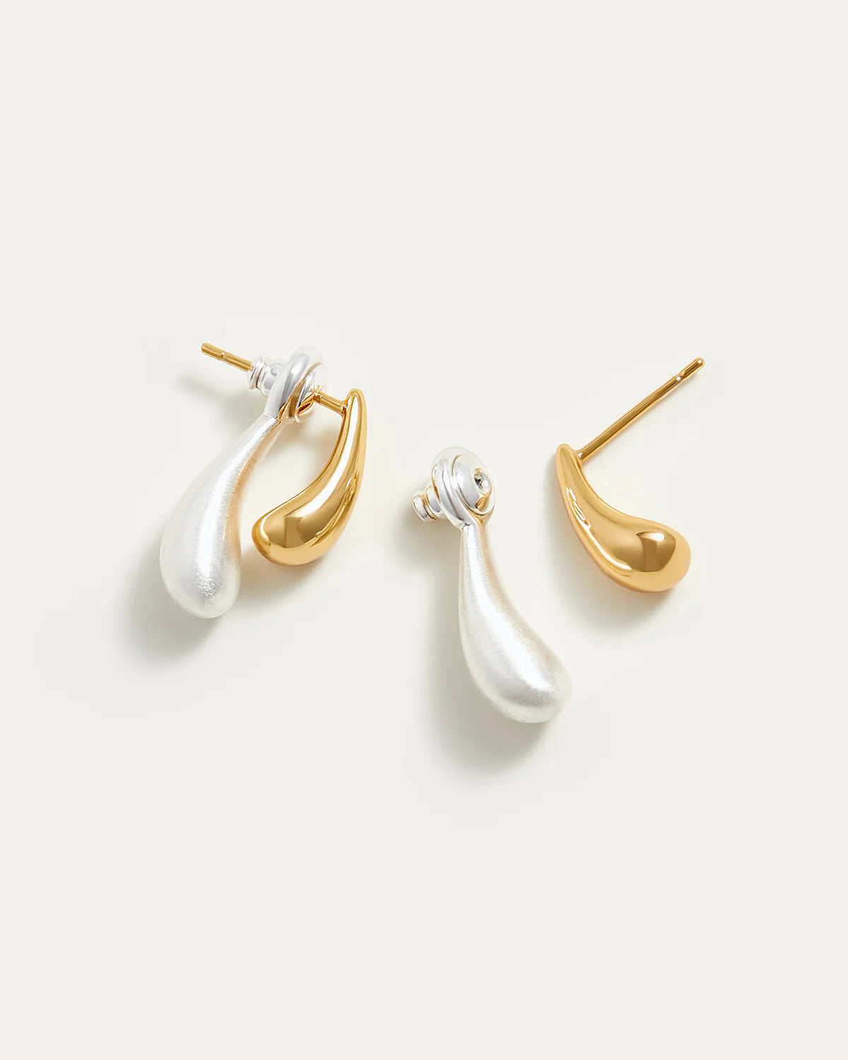 Two-Tone Water Drop Earrings