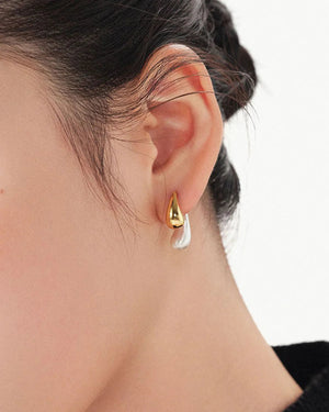 Two-Tone Water Drop Earrings