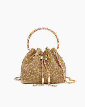 Rhinestone Drawstring Handbag