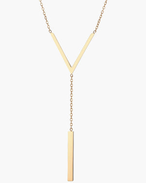 V-shaped Geometric Pendant Necklace