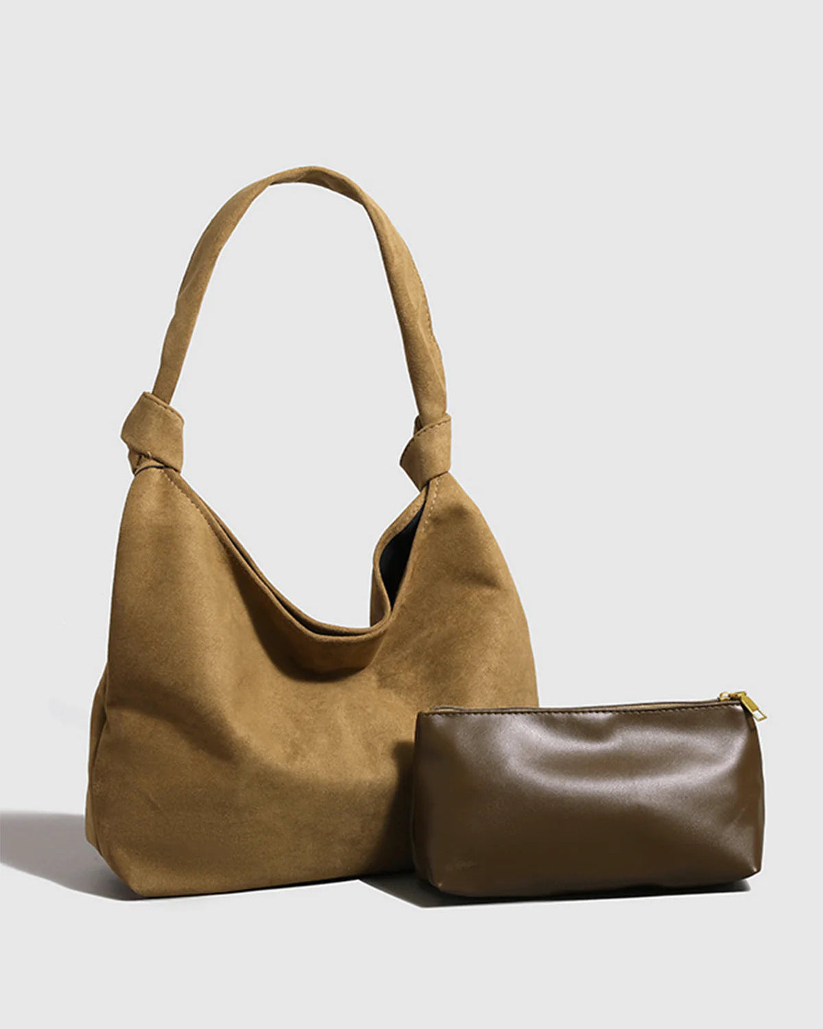 Knotted Suede Hobo Bag