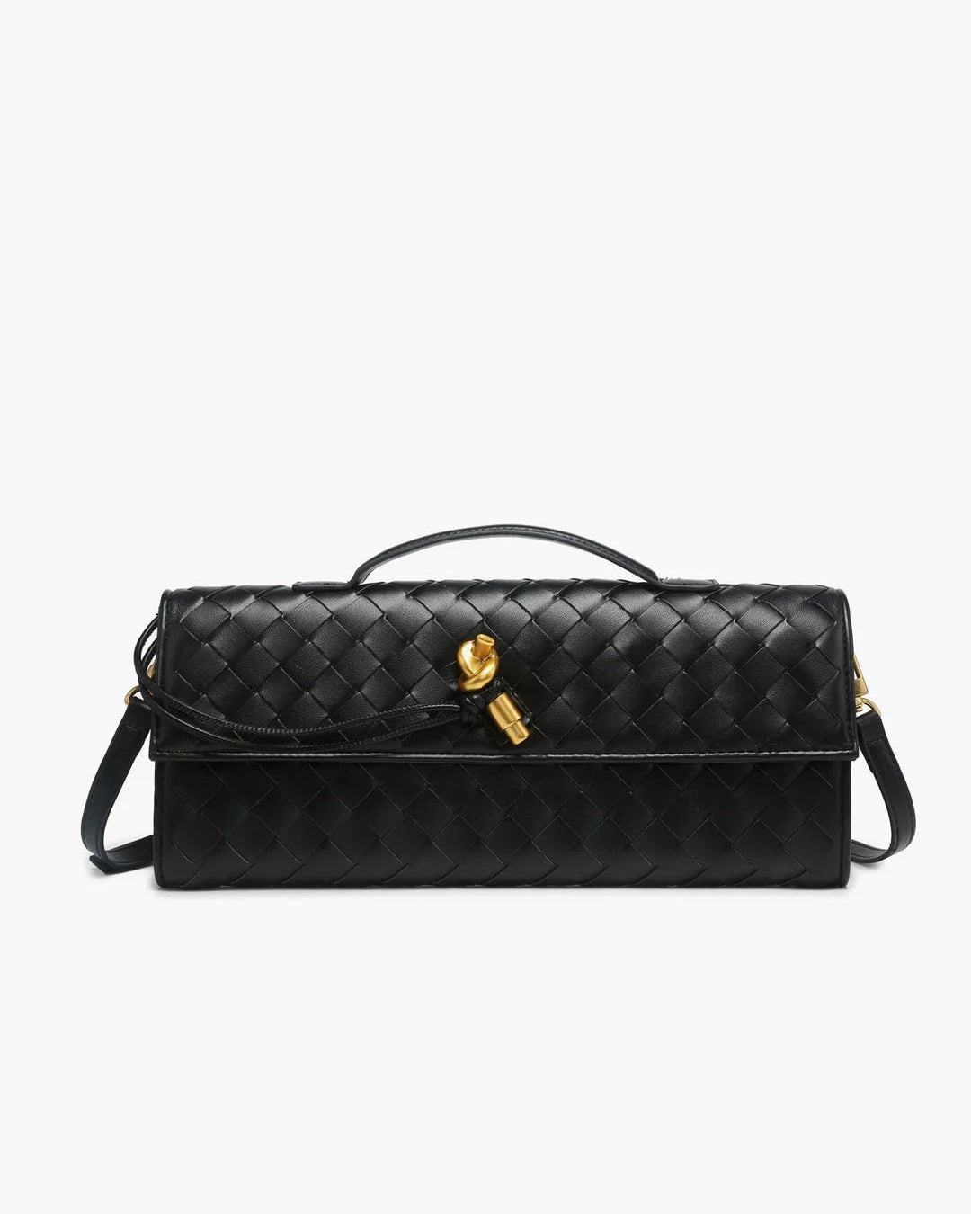 Two Way Woven Flap Clutch Shoulder Bag