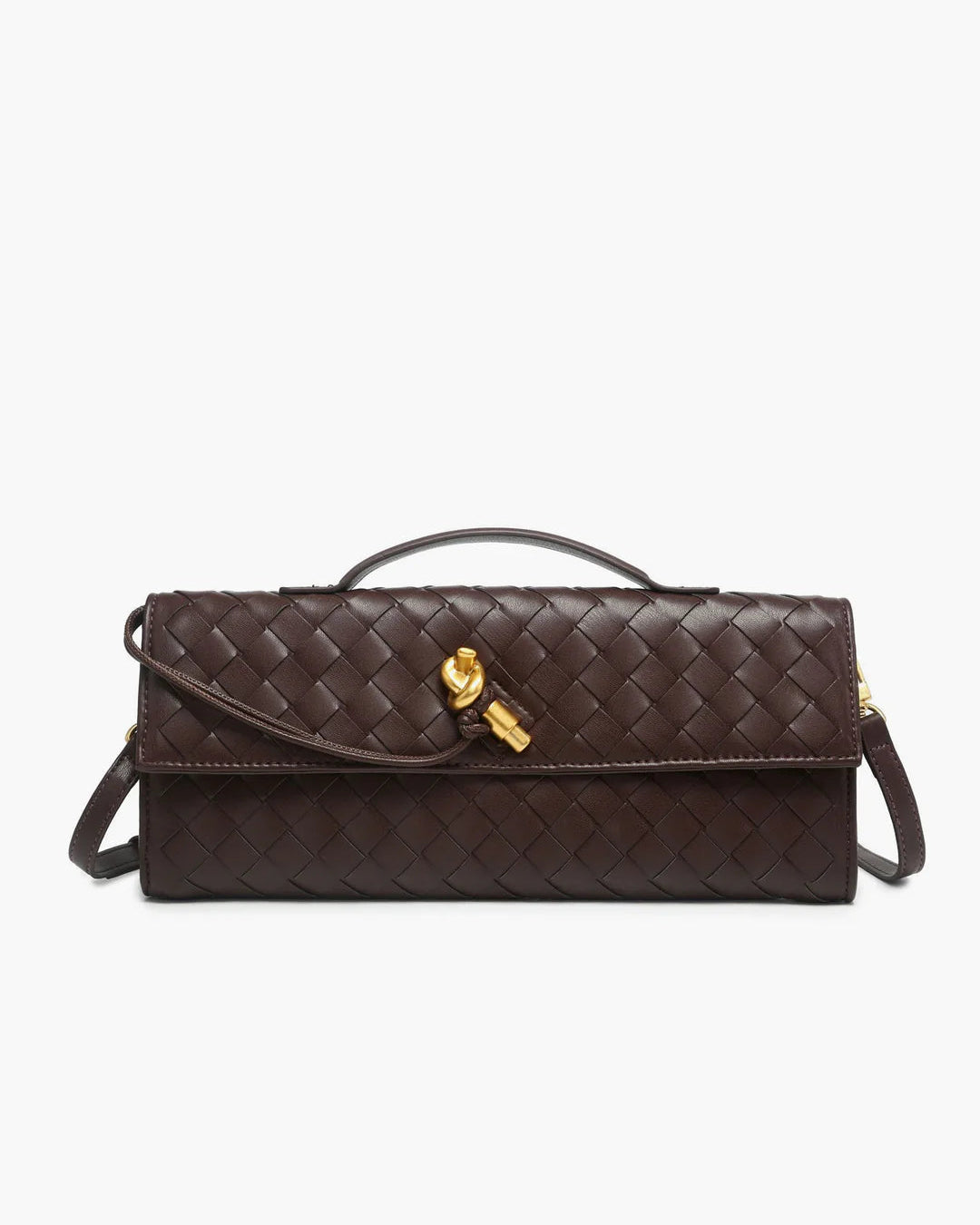 Two Way Woven Flap Clutch Shoulder Bag