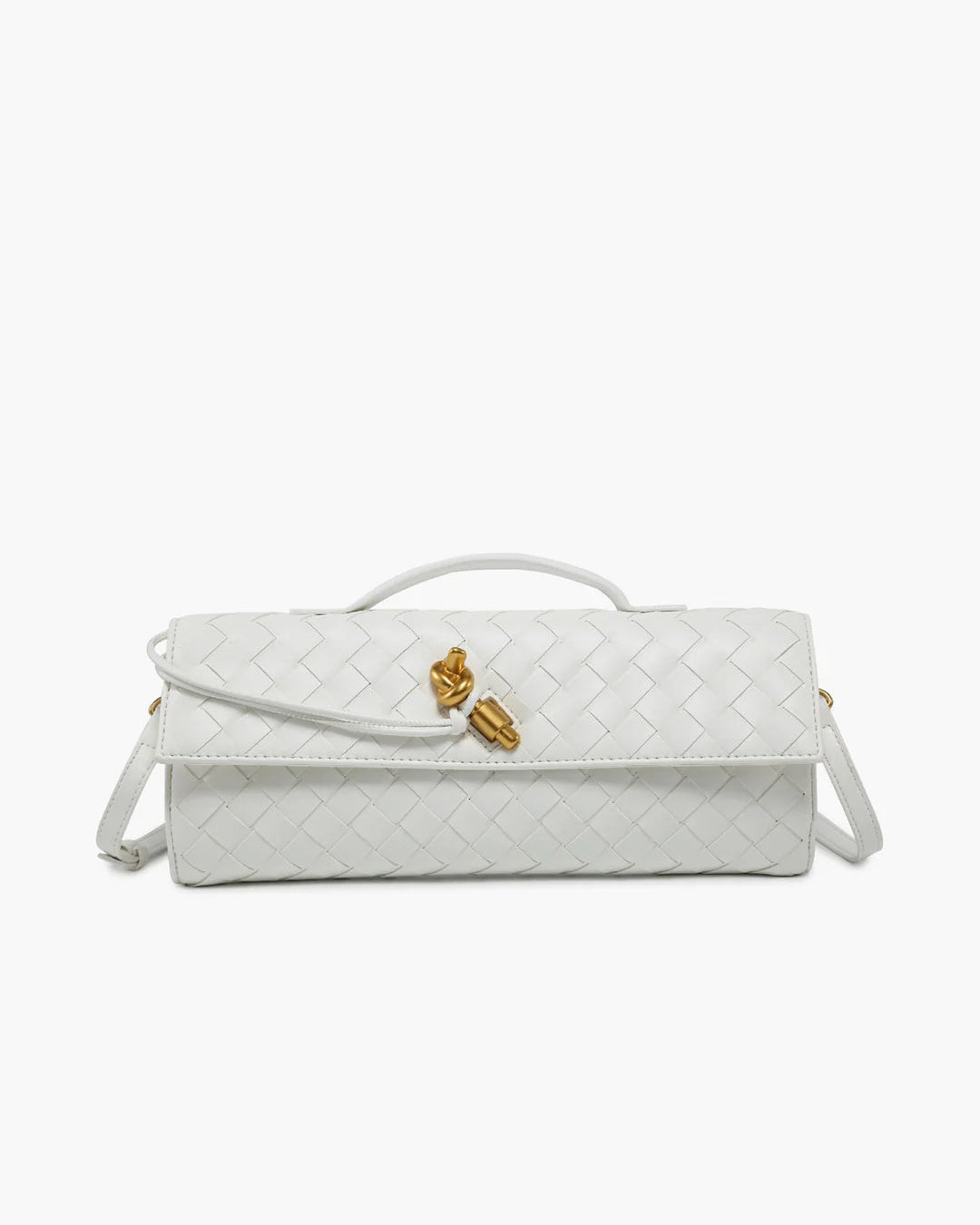 Two Way Woven Flap Clutch Shoulder Bag