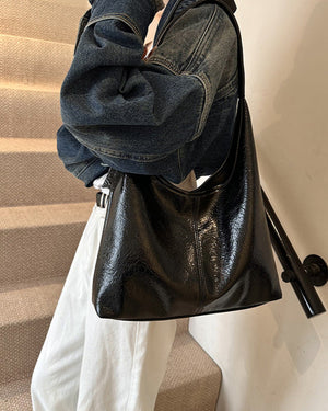 Leisure Button Clasp Hobo Bag