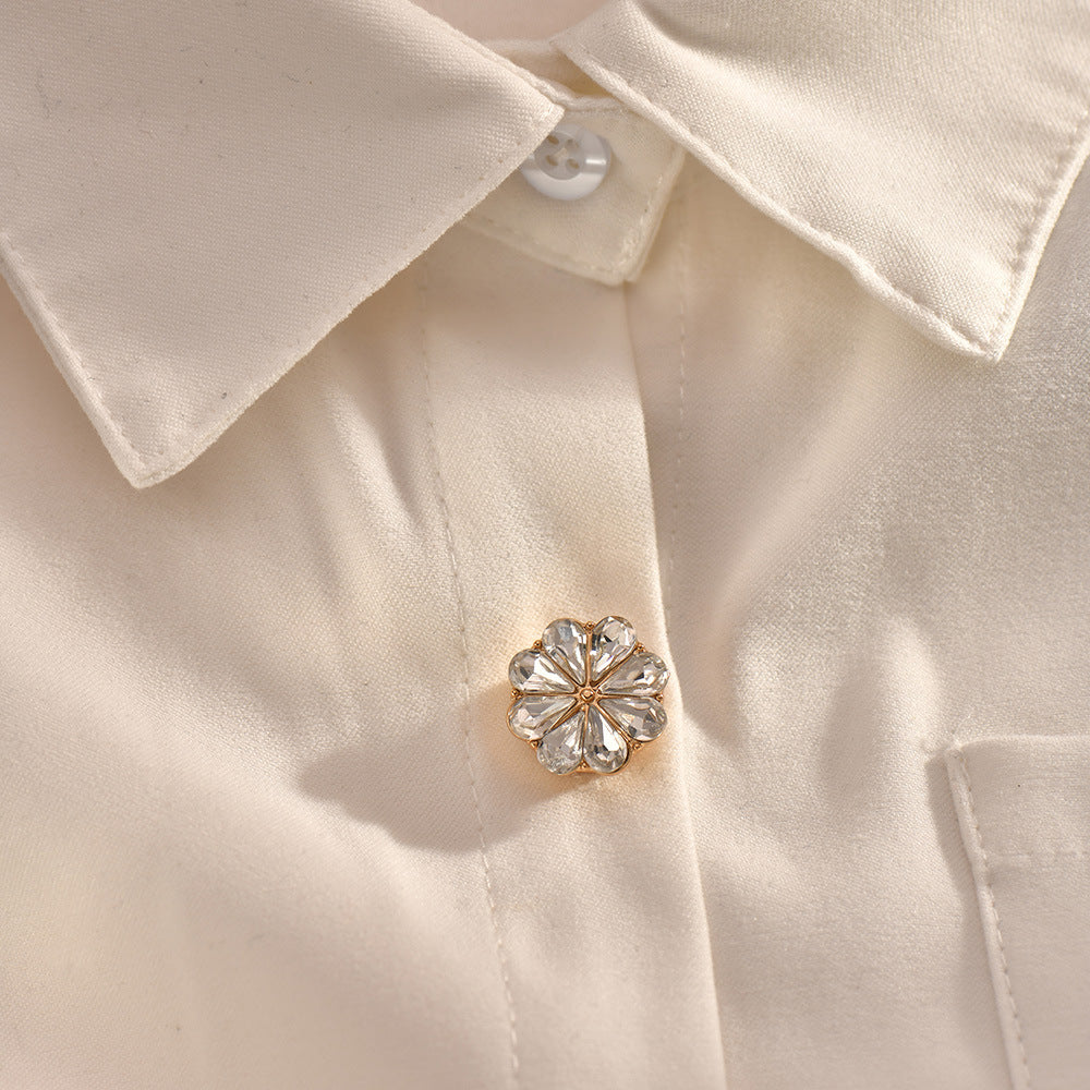 Flower Diamond Button Cover