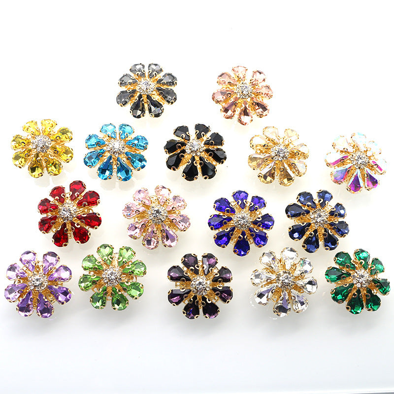 Colorful Floral Diamond Button Cover