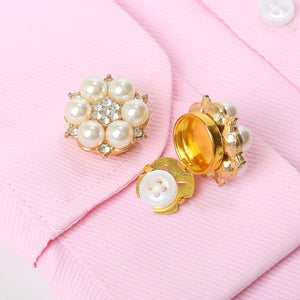 【2pcs Set】Pearl Diamond Button Cover