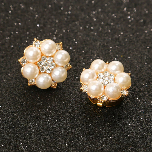 【2pcs Set】Pearl Diamond Button Cover