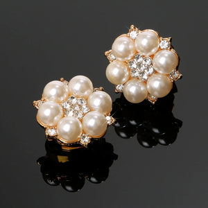 【2pcs Set】Pearl Diamond Button Cover