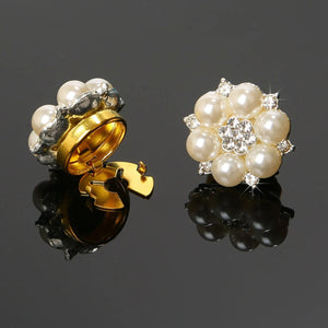 【2pcs Set】Pearl Diamond Button Cover