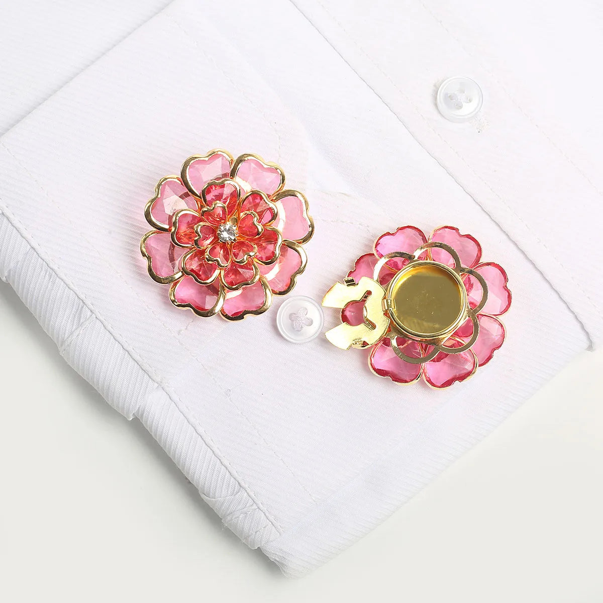 Camellia Flower Button Cover