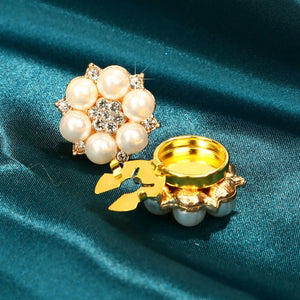 【2pcs Set】Pearl Diamond Button Cover