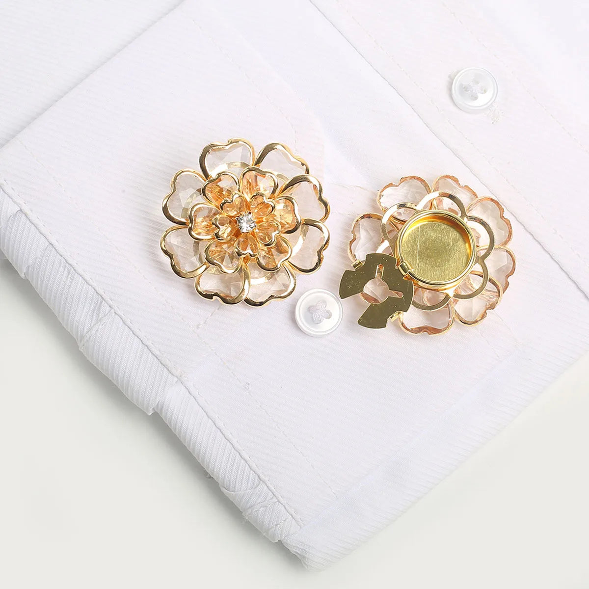 Camellia Flower Button Cover