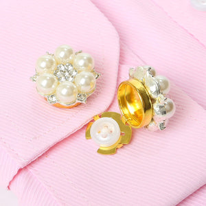 【2pcs Set】Pearl Diamond Button Cover